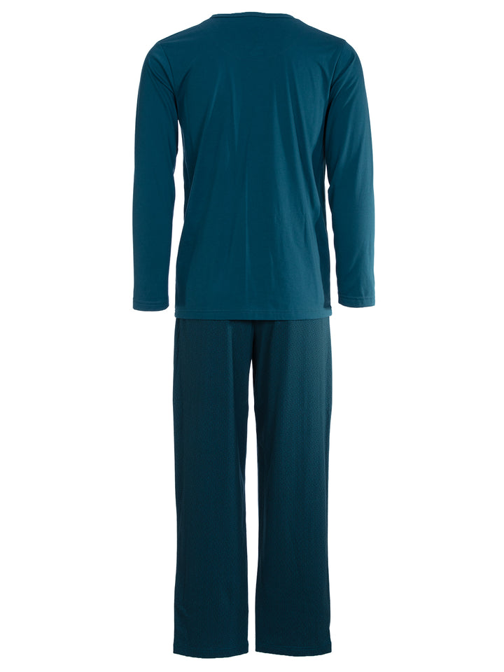 Pyjama Set Langarm - Carlo Henley Fein-Muster-Hose Brusttasche