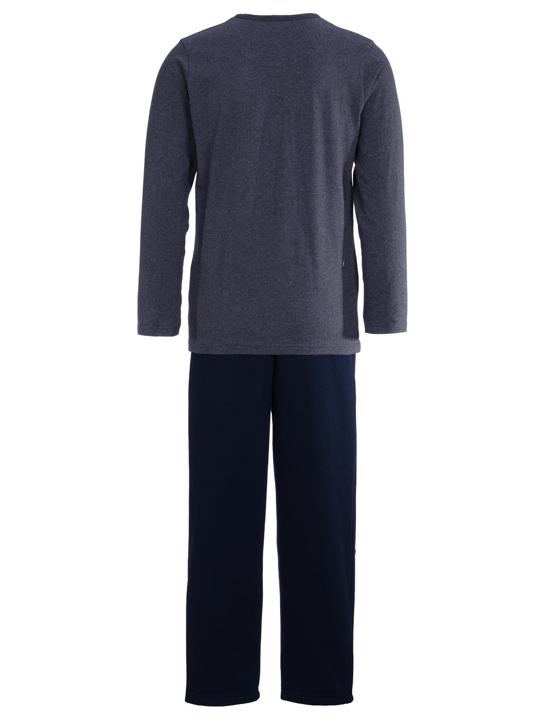 Pyjama Set Langarm - Carlo Henley Uni Kontrast-Brusttasche