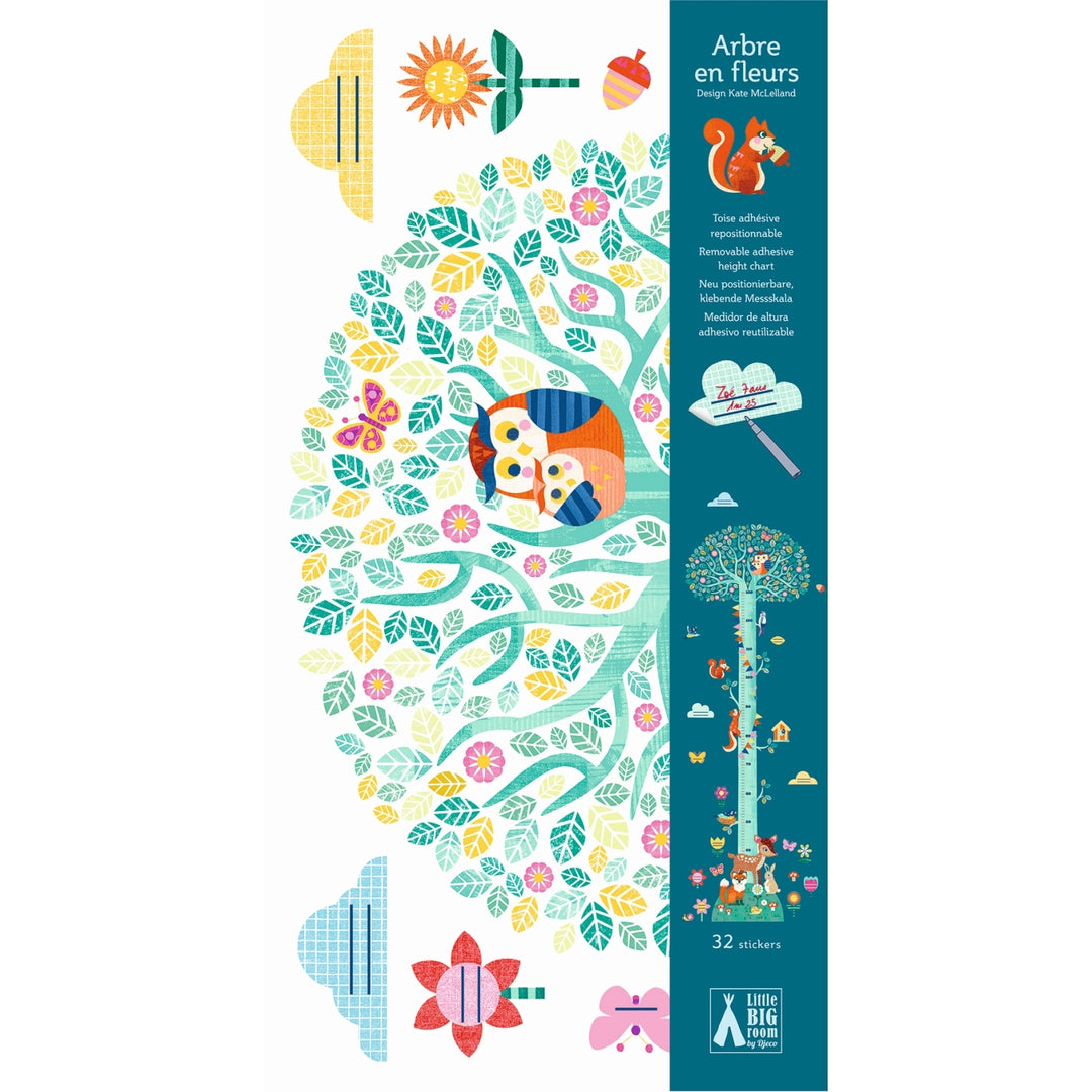 Wall sticker measuring stick: Blossoming tree