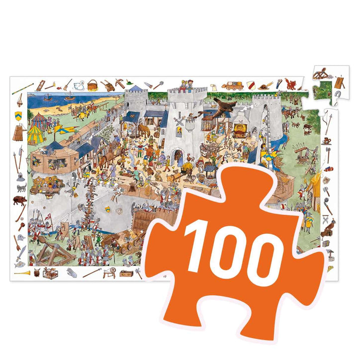 Hidden object puzzle 100 pieces with poster