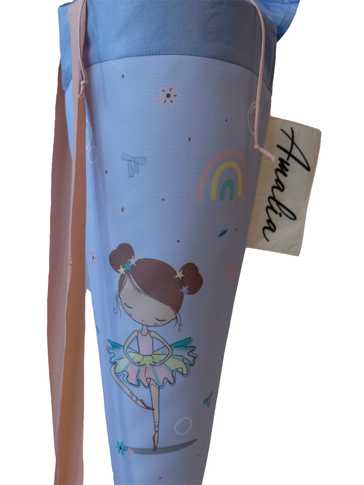Schultüte Ballerina 70 cm mit Haarschleife