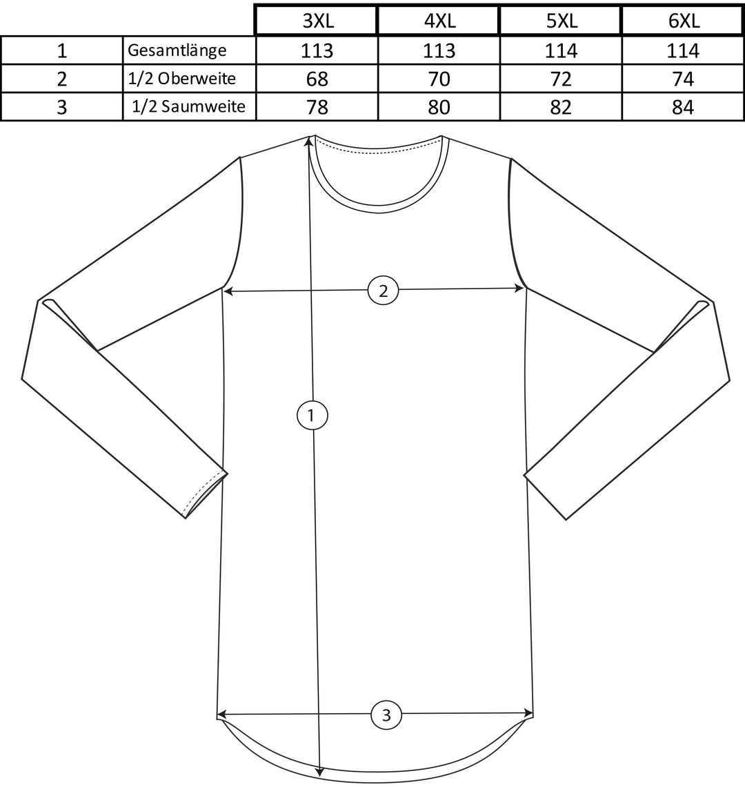 Nightgown short sleeve - plain embroidery 3XL-6XL