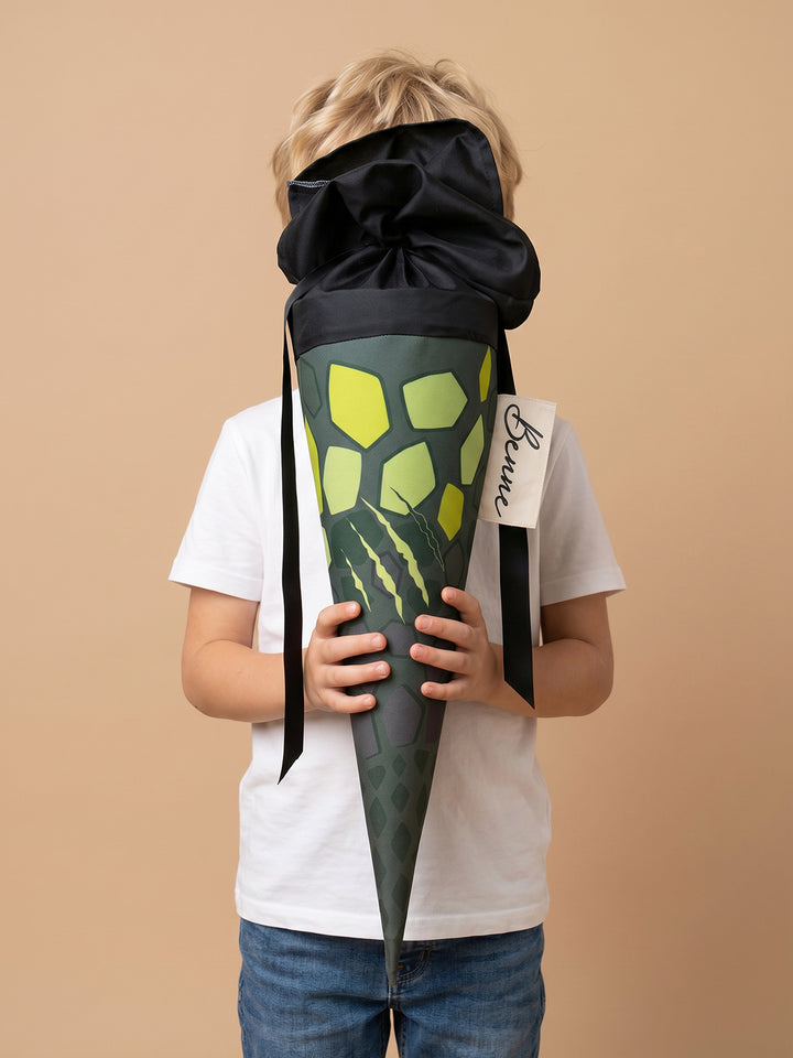 Schultüte Dino Nr. 5 mit Superheldenmaske