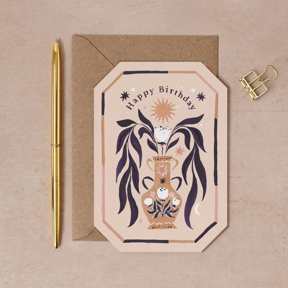 Klappkarte Decorated Vase Birthday Card