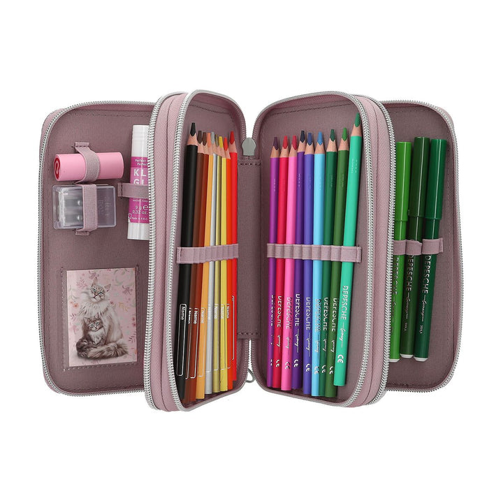 TOPModel Triple Pencil Case Blooming Kitty Cat