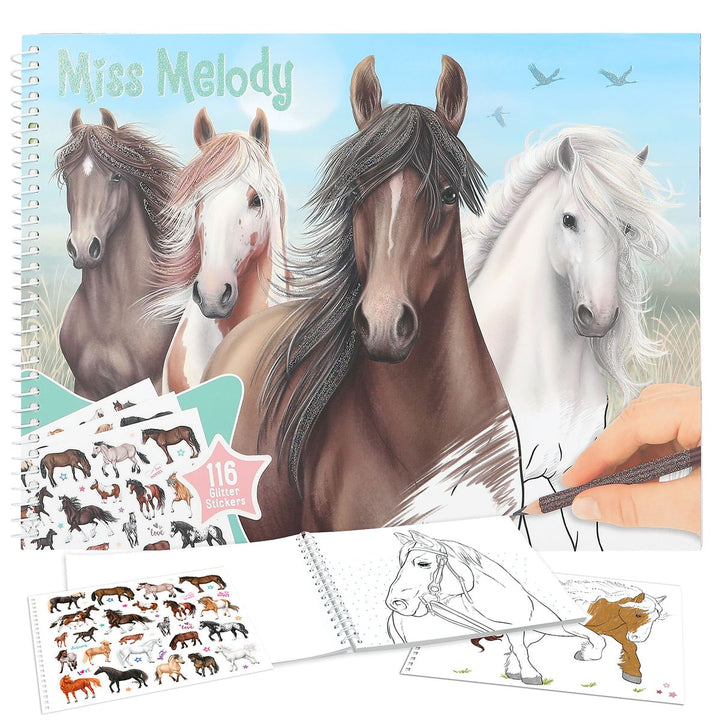 Miss Melody Malbuch Pferdeträume mit Stickern