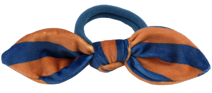 Hair bow Mill blue orange striped