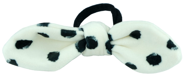 Hair bow Milly spotted black and white