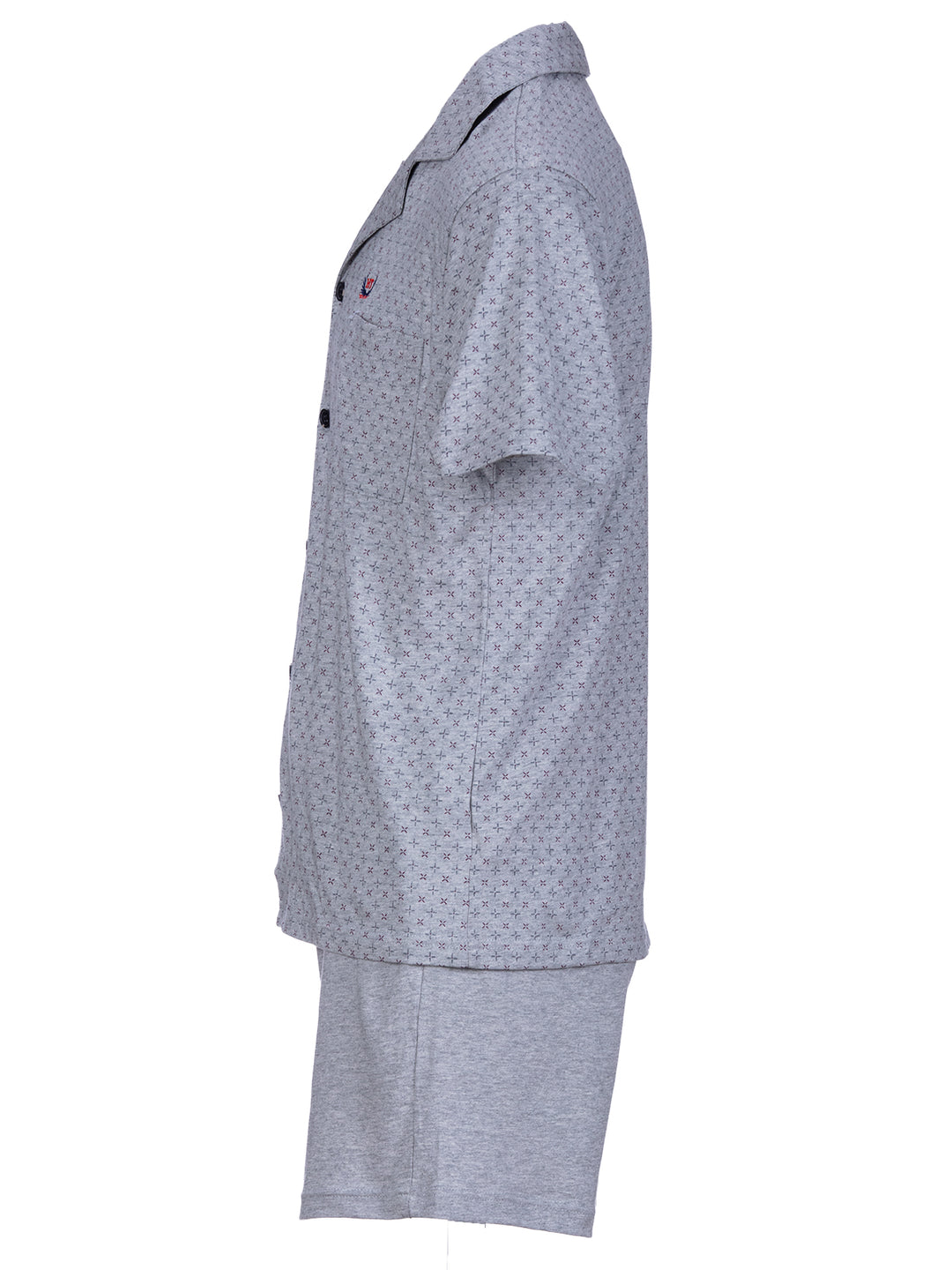 grau mit dunklen gößeren Knöpfen