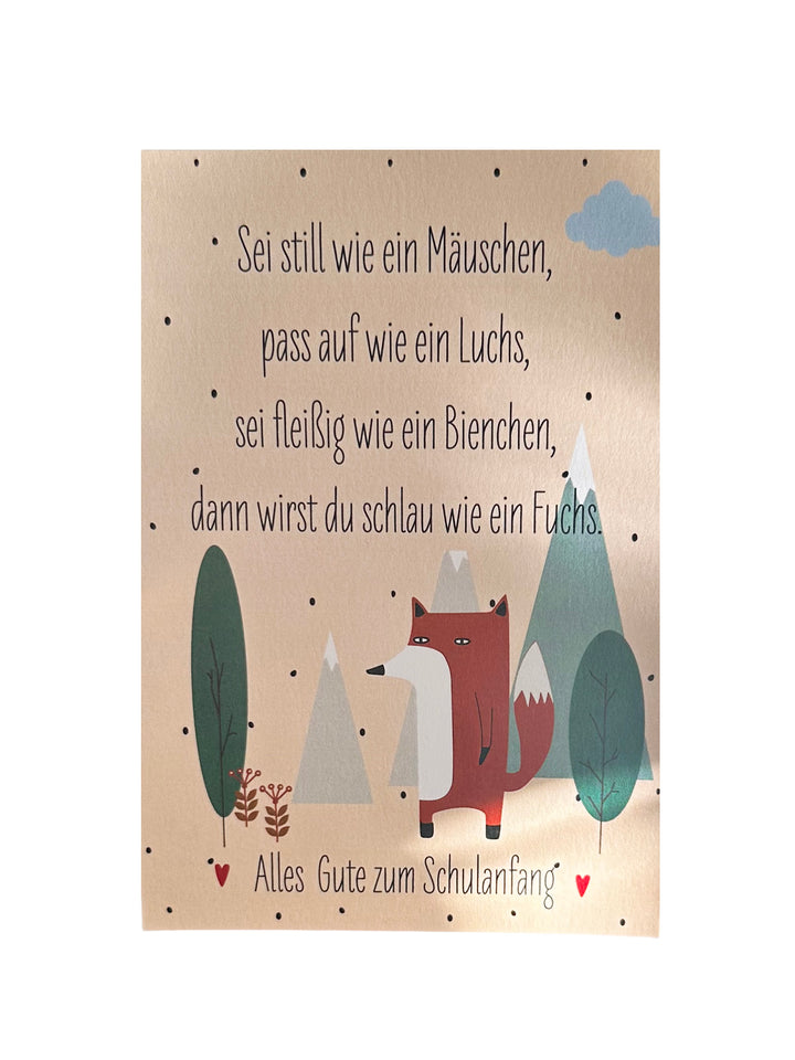 coopz Einschulungskarte- Fuchs &amp; Spruch
