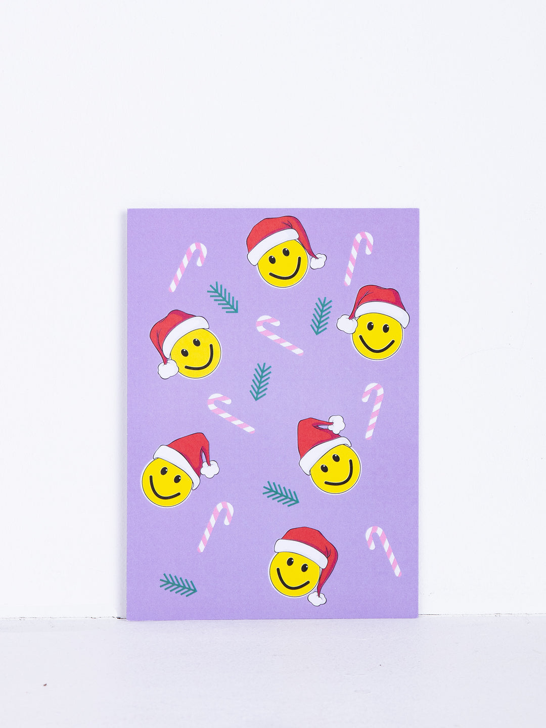 coopz Weihnachtskarte- Christmas Smileys lila/ rot