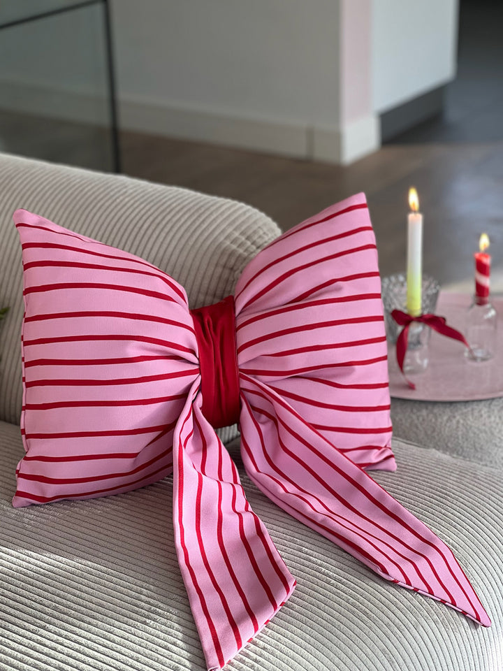 Weihnachtlicher Kissenbezug- Big Bow Bertha rosé/ plum