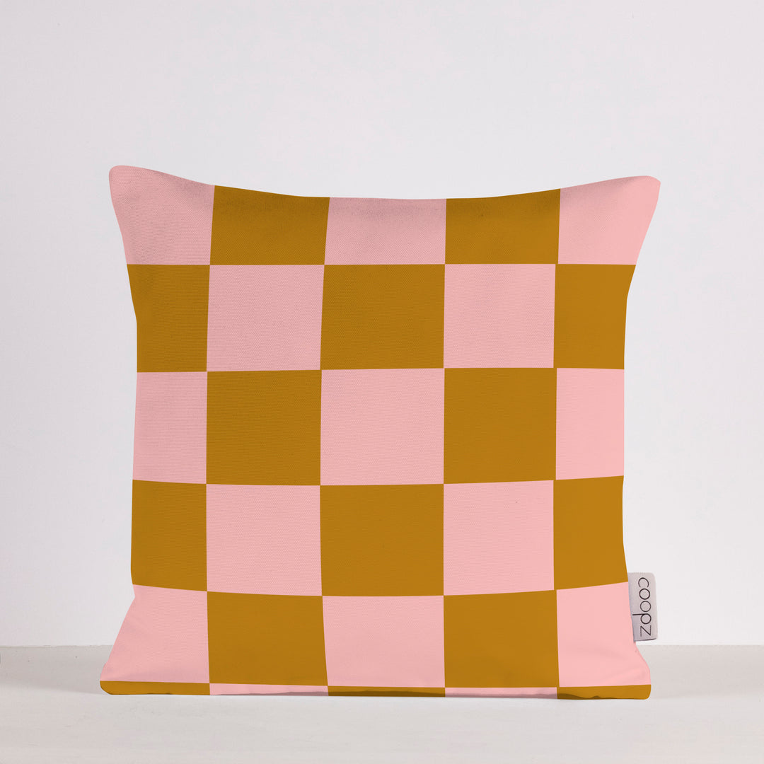 Kissenbezug Check Rosa/Messing