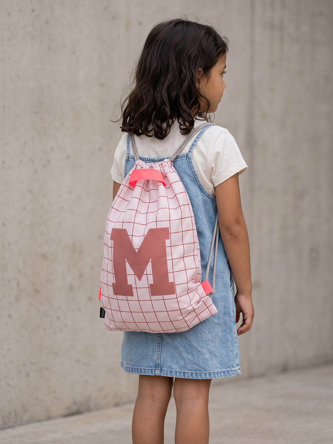 Letterbag Karo nude/braun