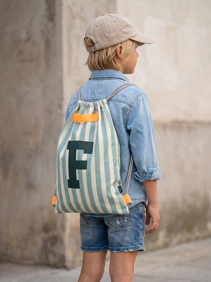 Letterbag Stripe grün/blau