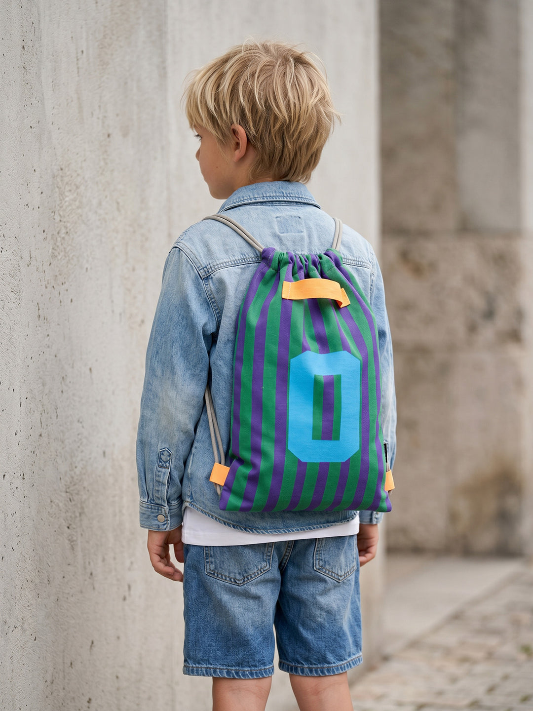 Letterbag Stripe grün/lila