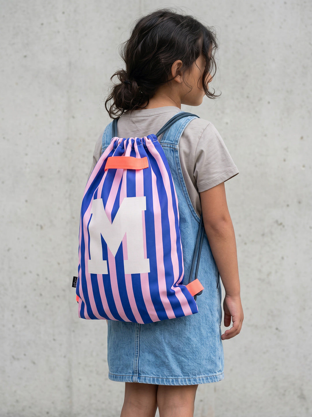 Letterbag Stripe rosa/blau