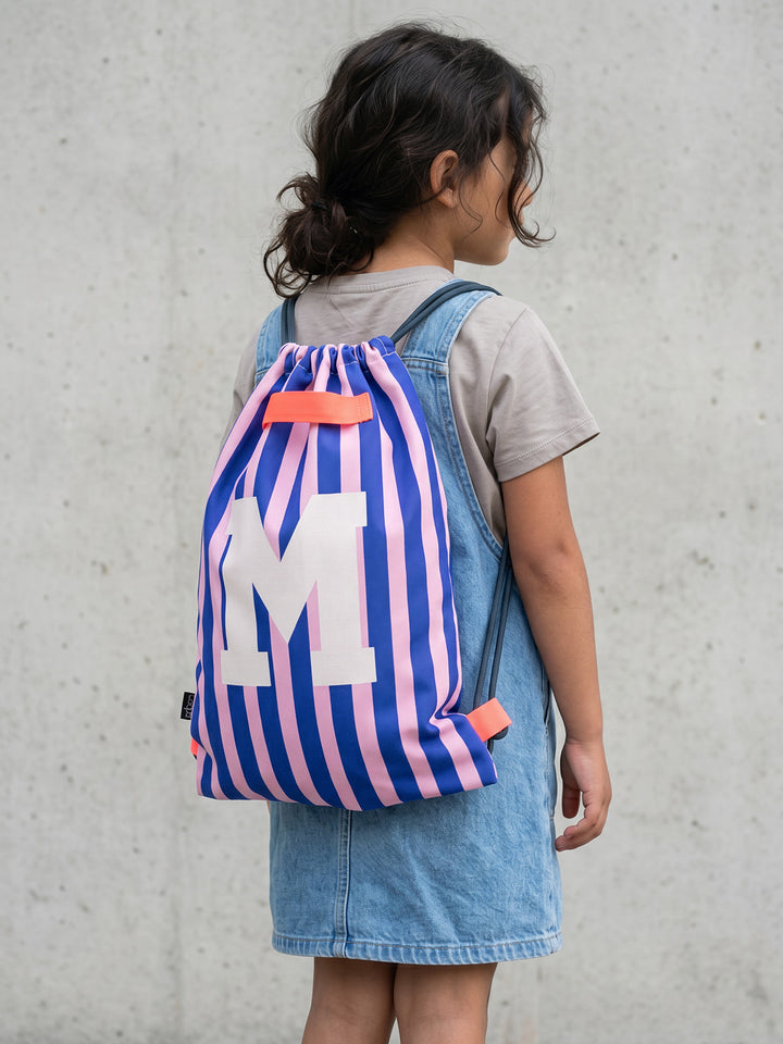 Letterbag Stripe rosa/blau