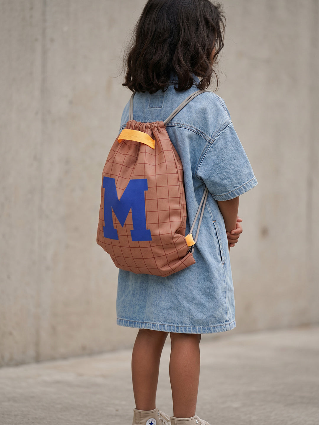 Letterbag Karo braun/messing