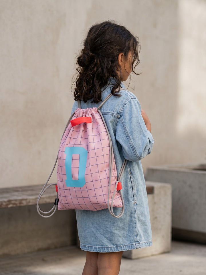 Letterbag Karo rosa/türkis