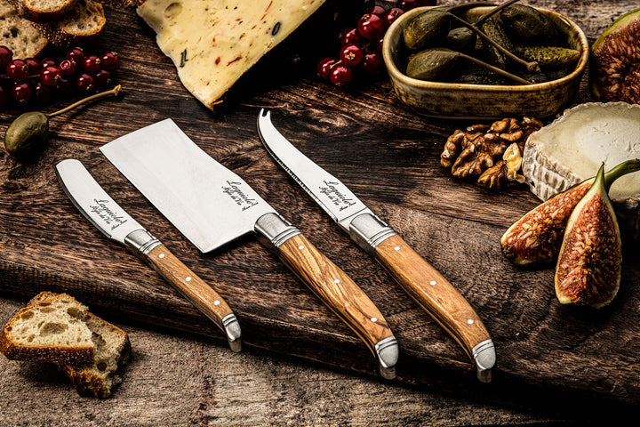Luxury Line cheese knife set olive wood