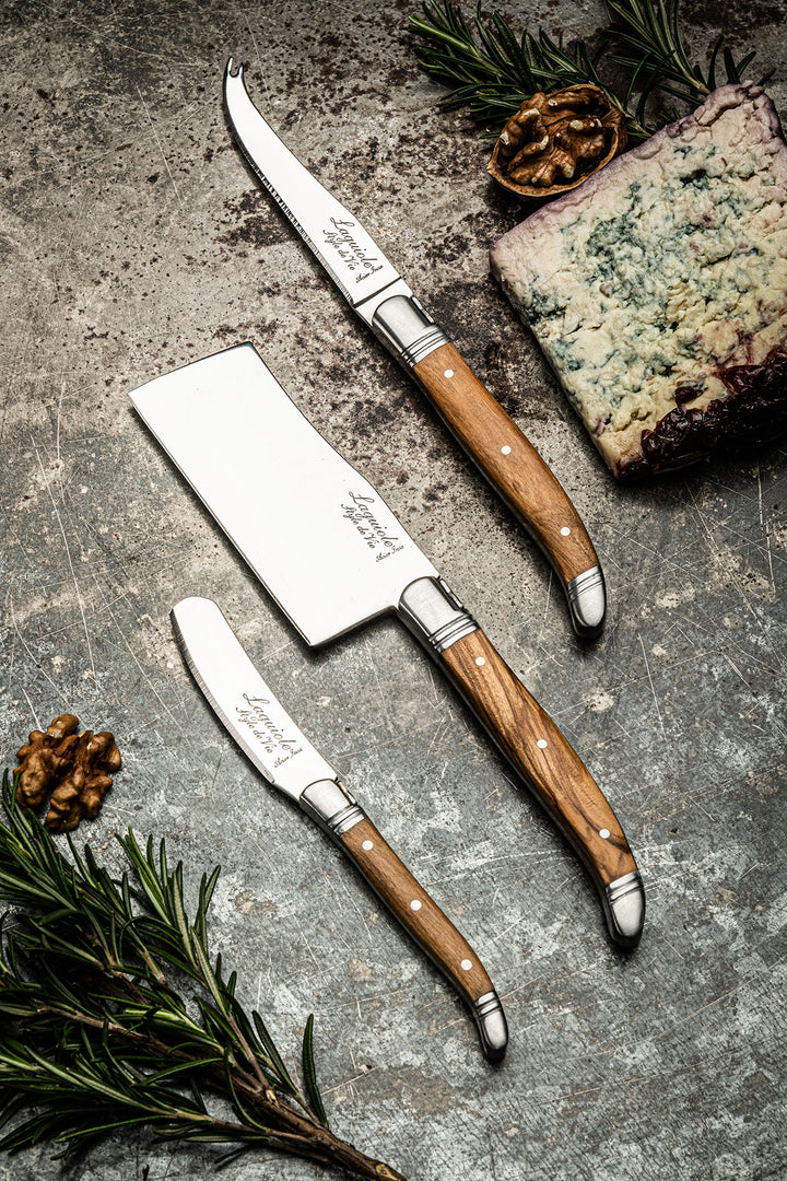 Luxury Line cheese knife set olive wood