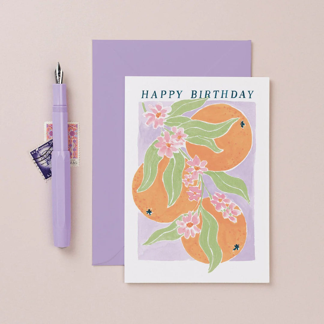 Klappkarte Orange Birthday Card