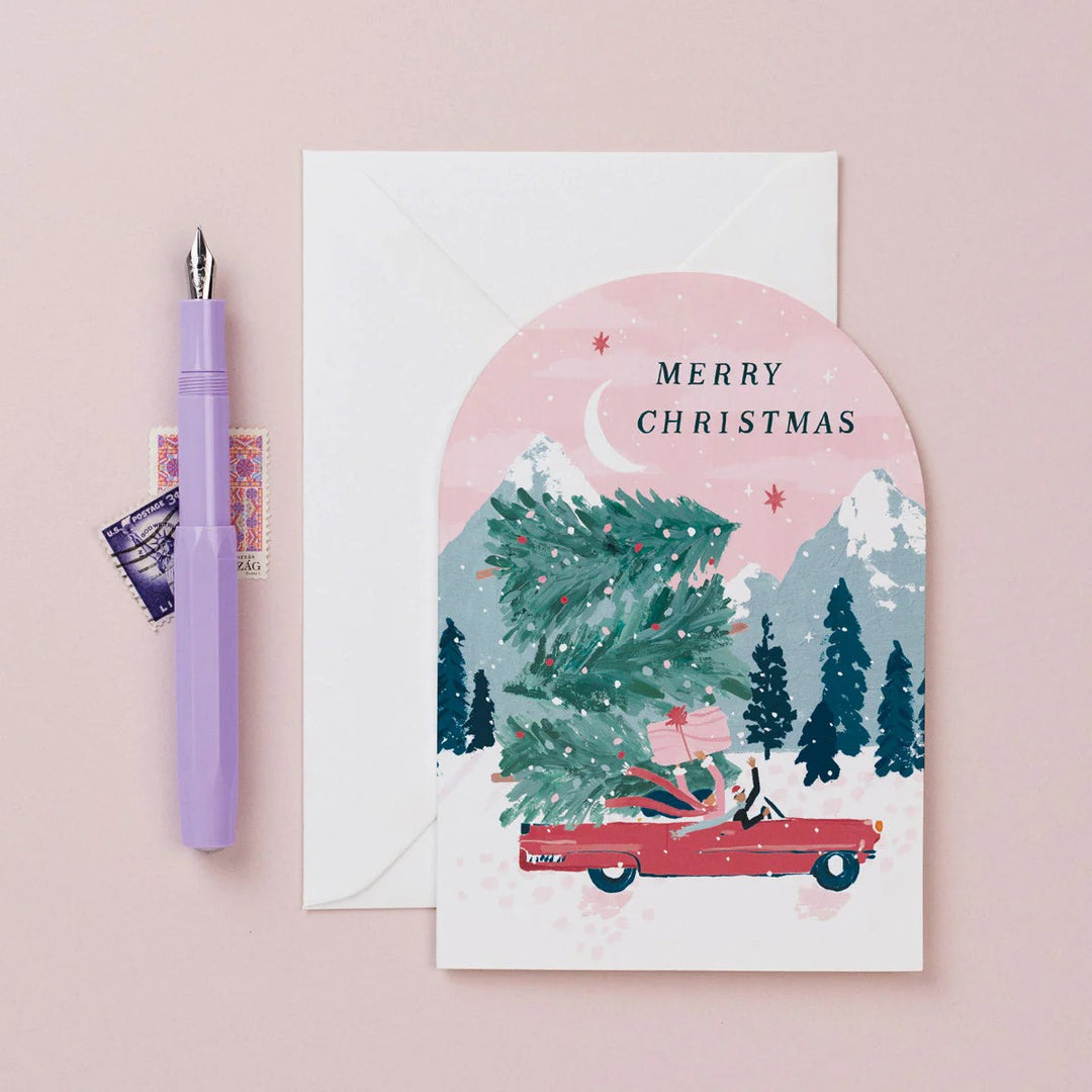 Klappkarte Driving Home Christmas Card