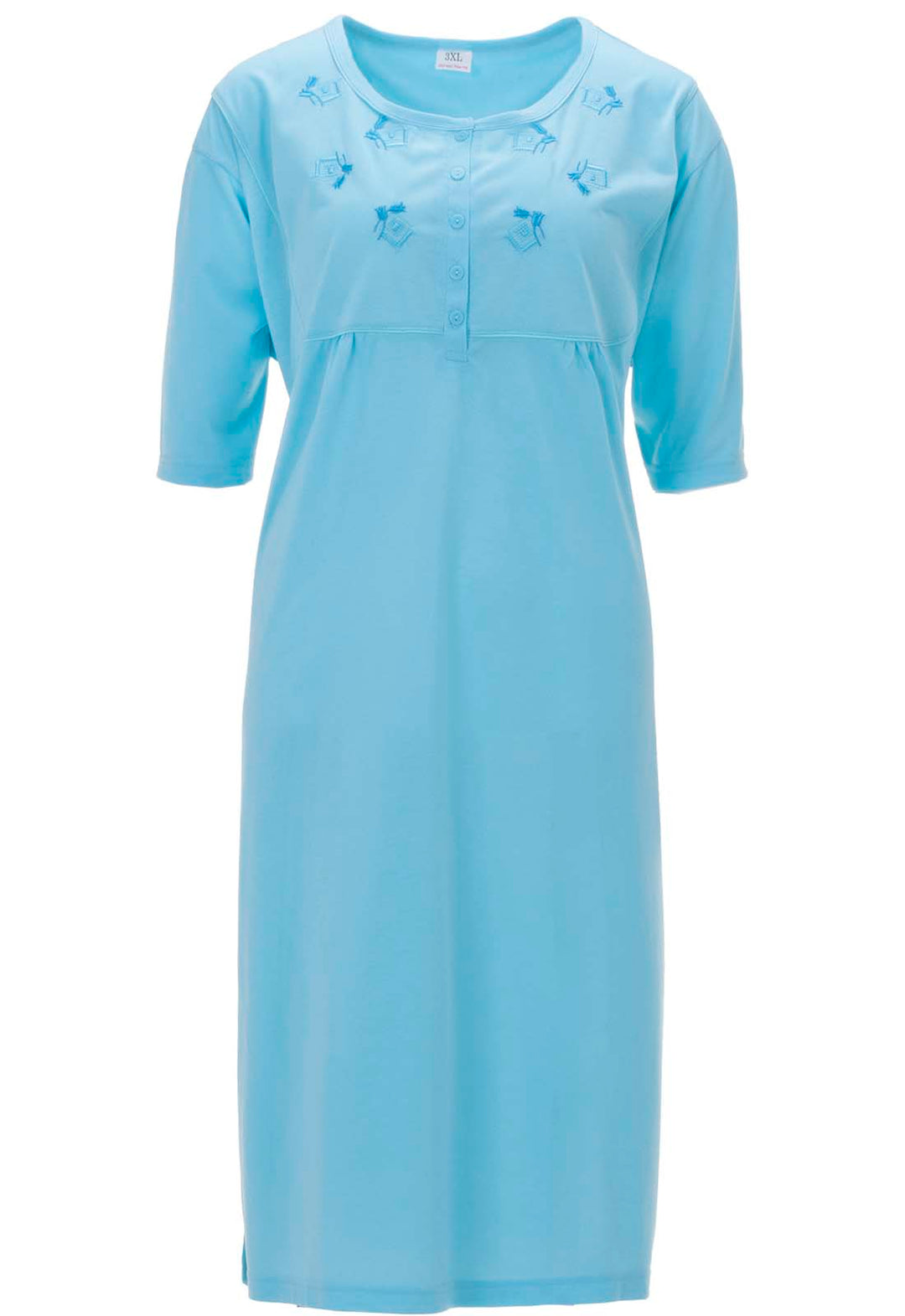 Nightgown short sleeve - plain embroidery 3XL-6XL