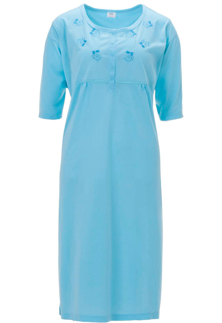 Nightgown short sleeve - plain embroidery 3XL-6XL