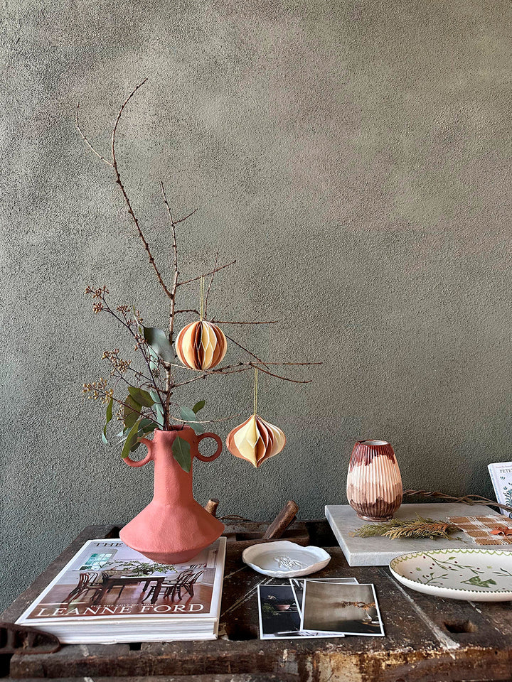 Papier Weihnachtsschmuck Zwiebel gestreift