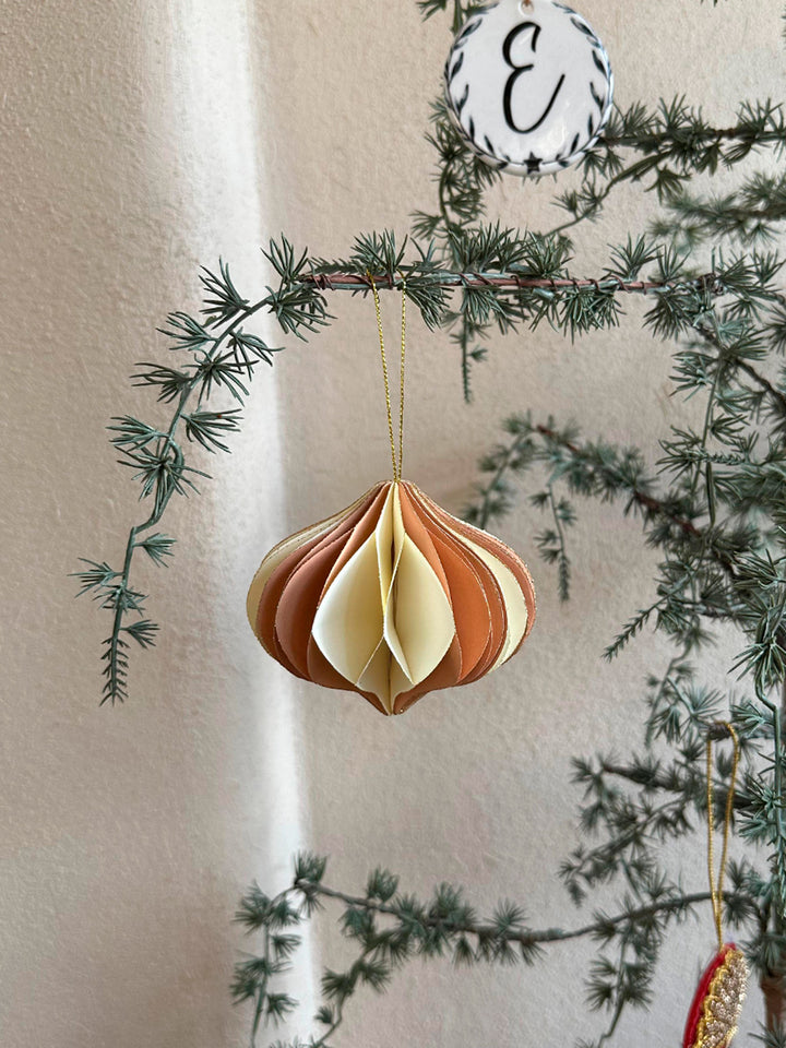Papier Weihnachtsschmuck Zwiebel gestreift
