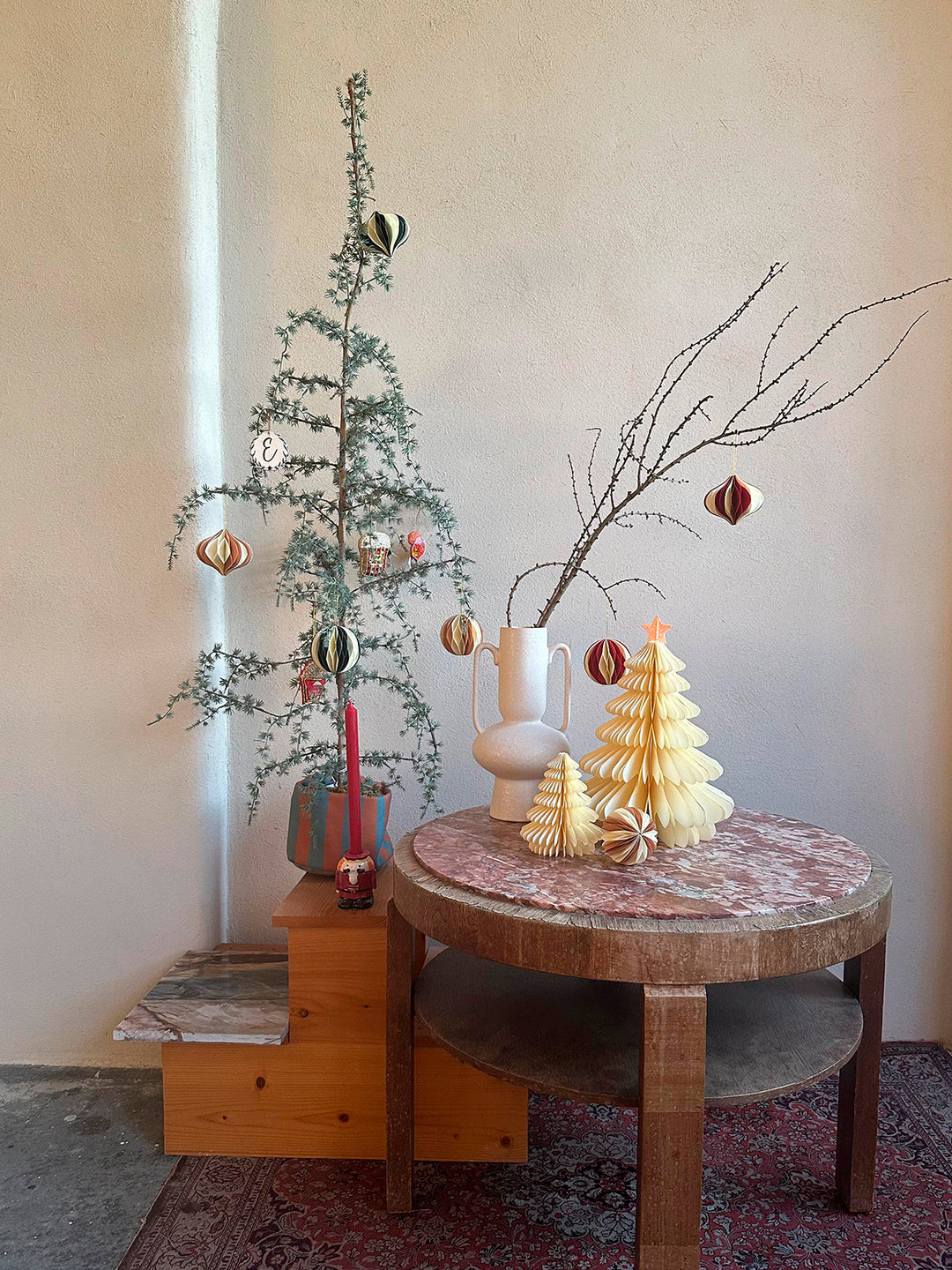 Papier Weihnachtsschmuck Zwiebel gestreift