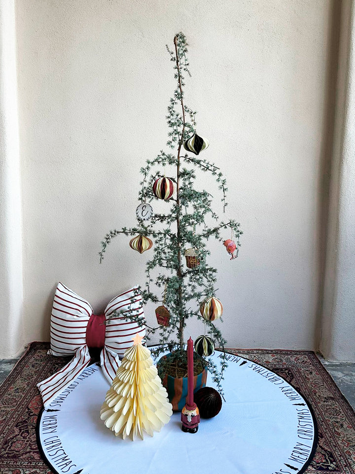 Papier Weihnachtsschmuck Kugel gestreift