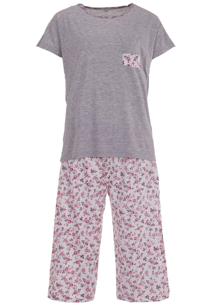 Pyjama Set Capri - Rose Herz Brusttasche