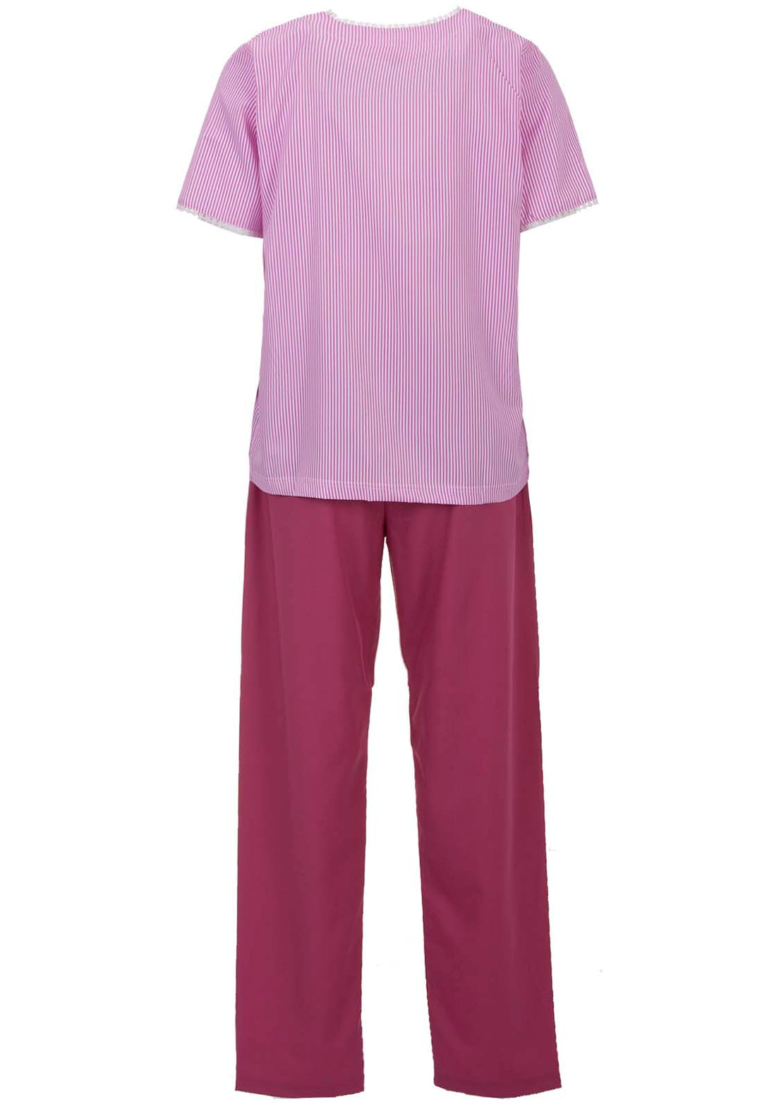 Pajama Set Short Sleeve - Lace Striped