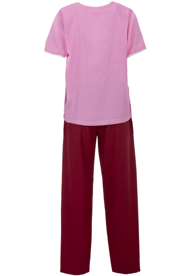 Pajama Set Short Sleeve - Lace Striped
