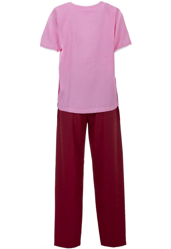 Pyjama Set Kurzarm - Spitze Gestreift