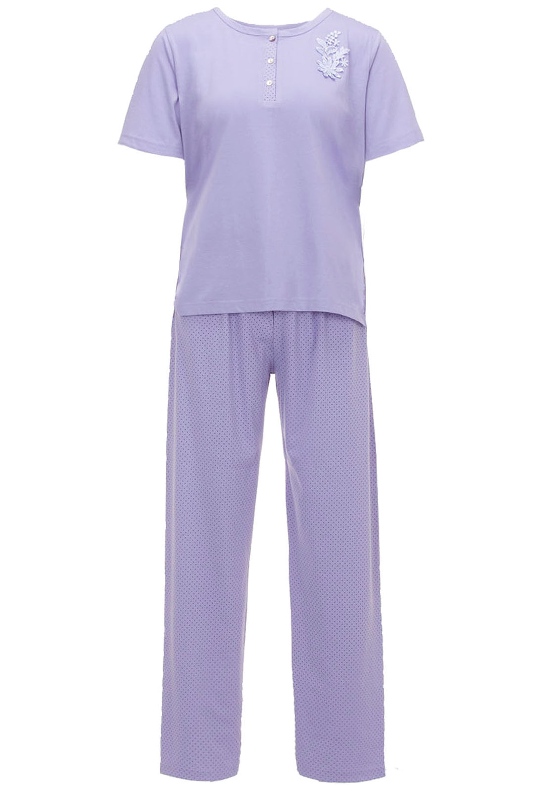 Pyjama Set Kurzarm - Uni Punkte