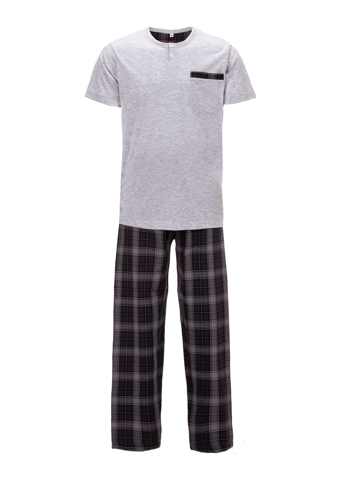 Pyjama Set Kurzarm - Uni Kariert