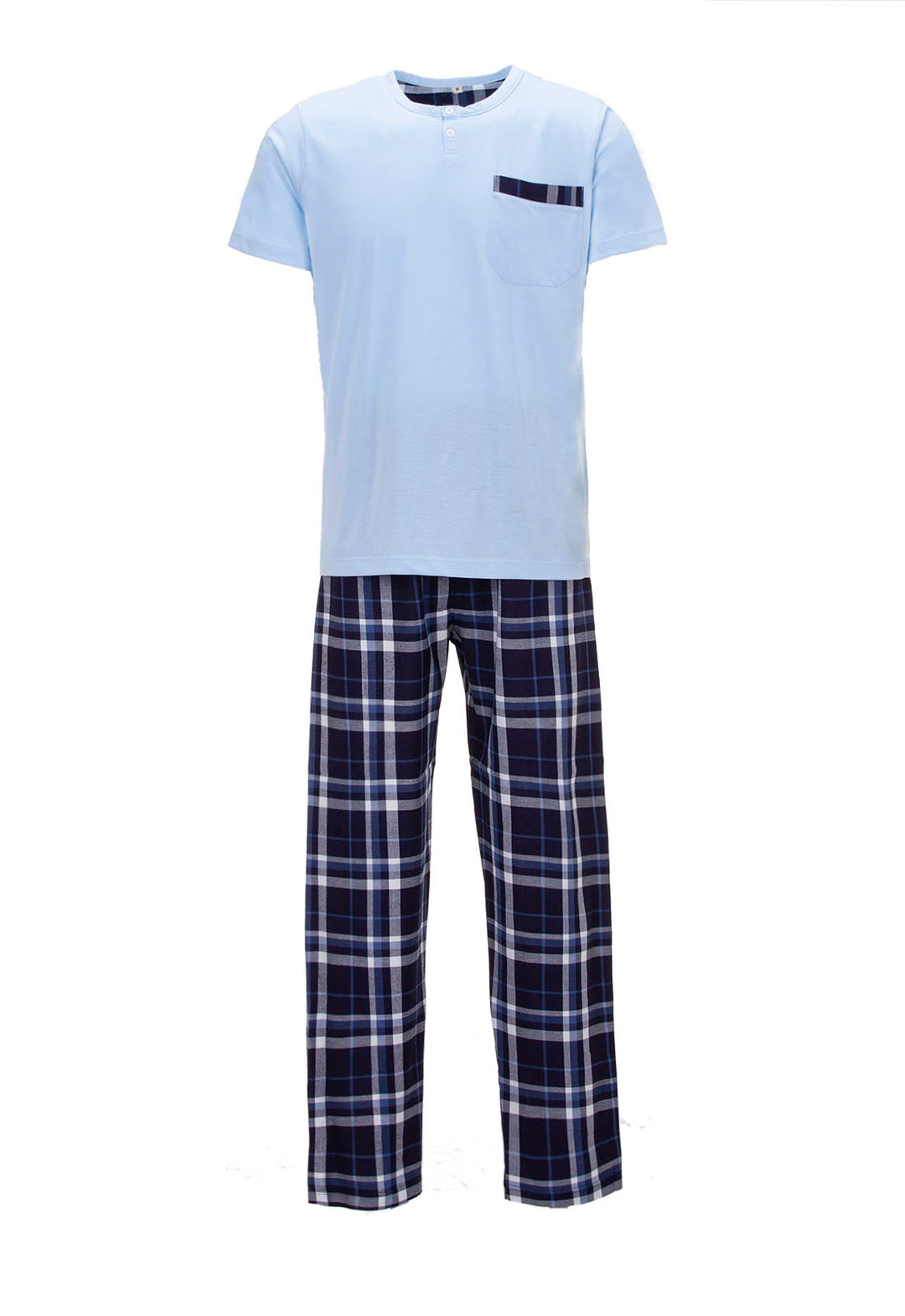Pyjama Set Kurzarm - Uni Kariert