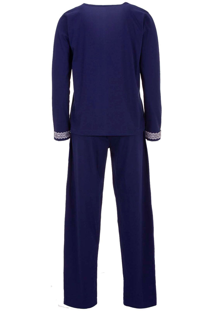 Pyjama Set Langarm - Spitze Uni