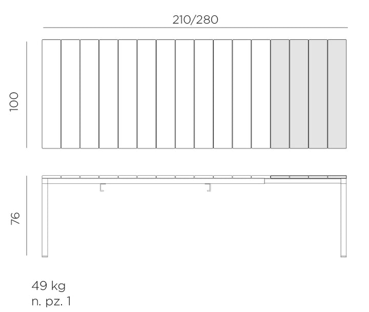 Tisch RIO 210 ausziehbar