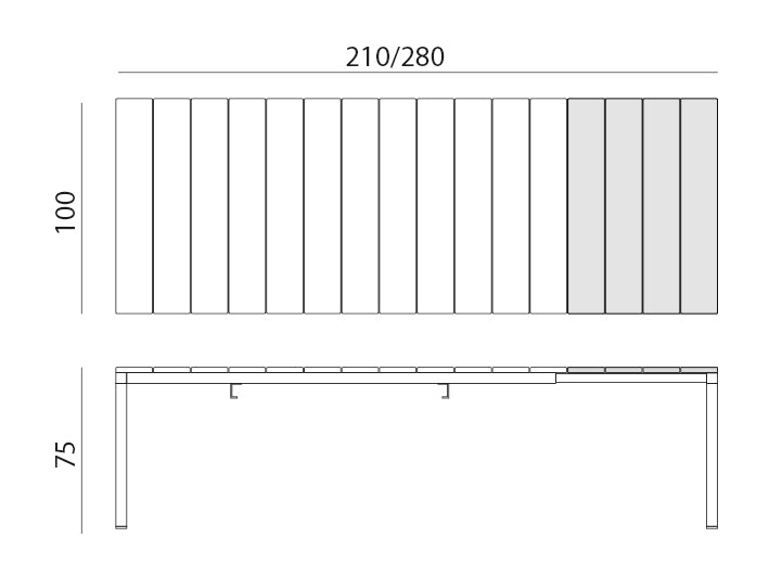 Tisch RIO Alu 210 ausziehbar