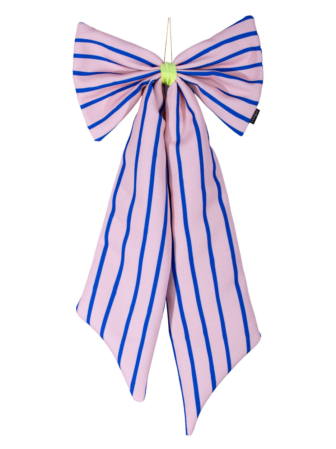 Schleife Canvas peach/blau schmal gestreift