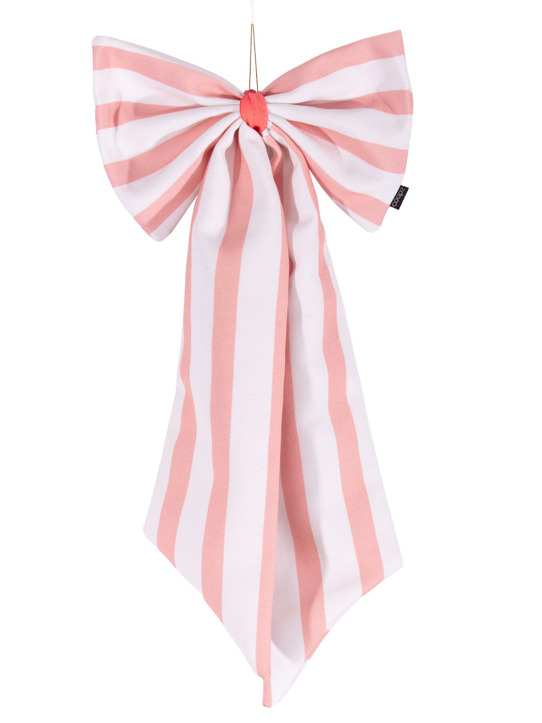 Schleife Canvas offwhite/coral breit gestreift