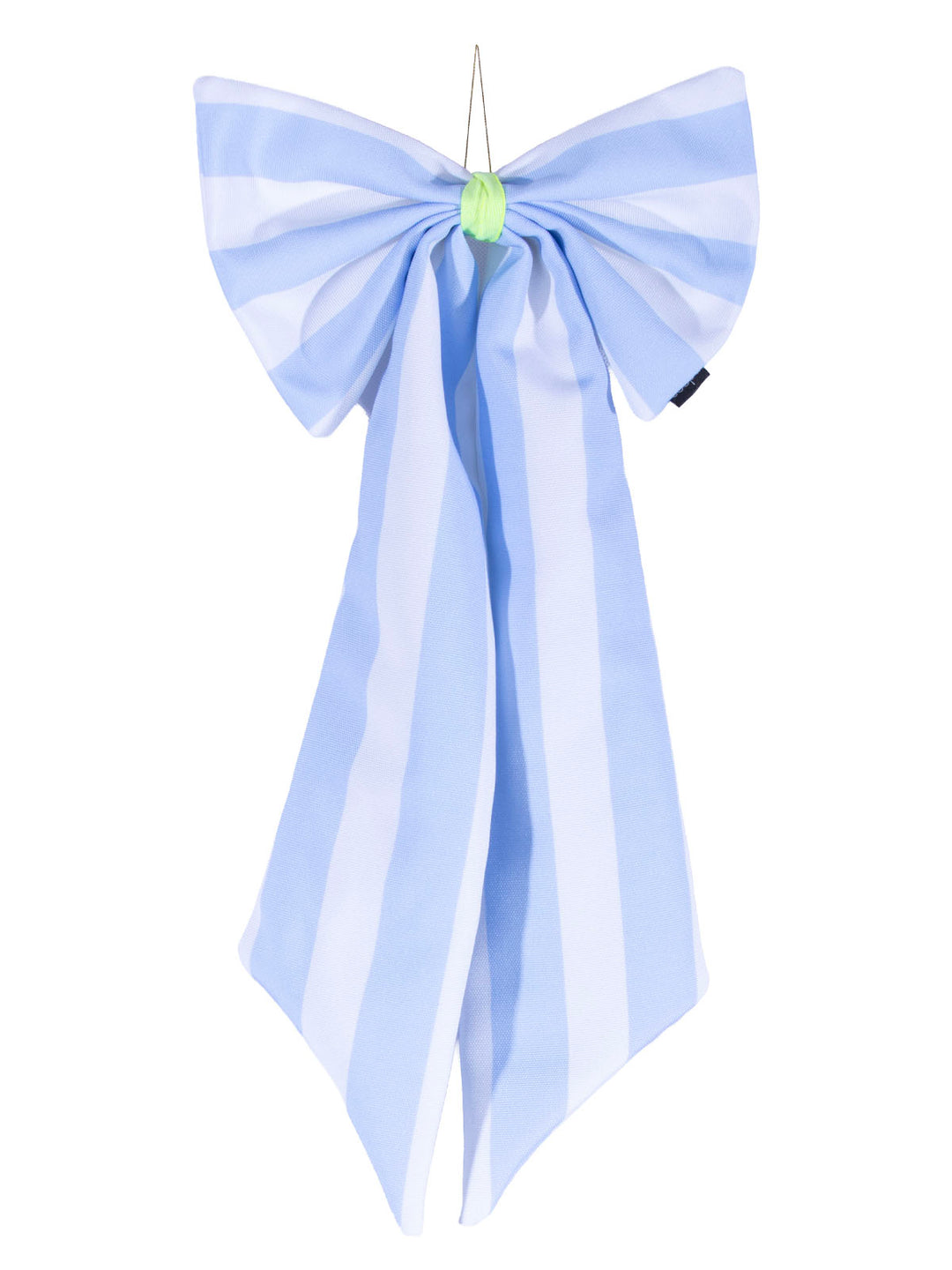 Schleife Canvas offwhite/hellblau breit gestreift