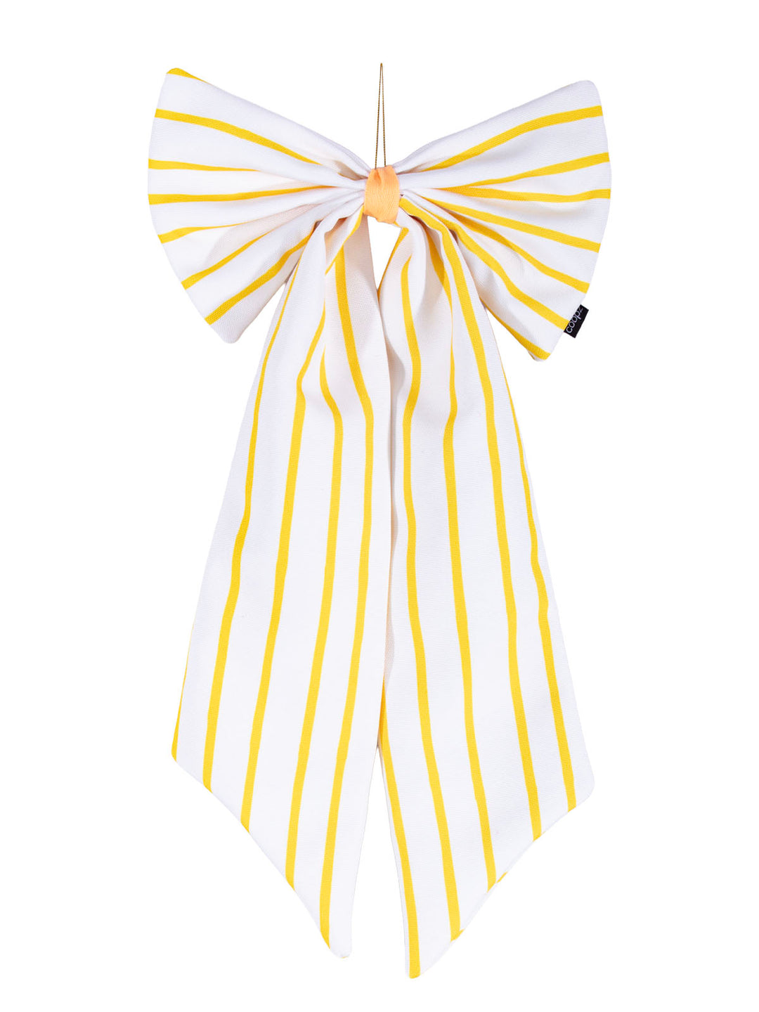 Schleife Canvas creme/gelb schmal gestreift