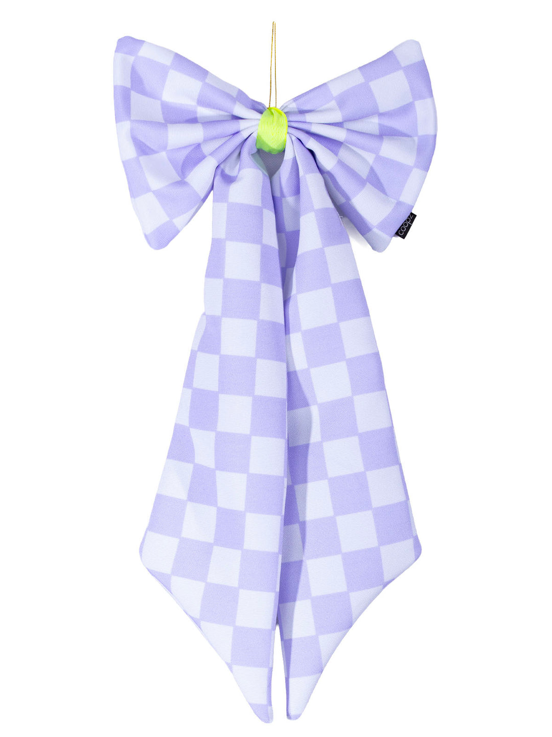 Schleife Canvas offwhite/flieder im Karomuster