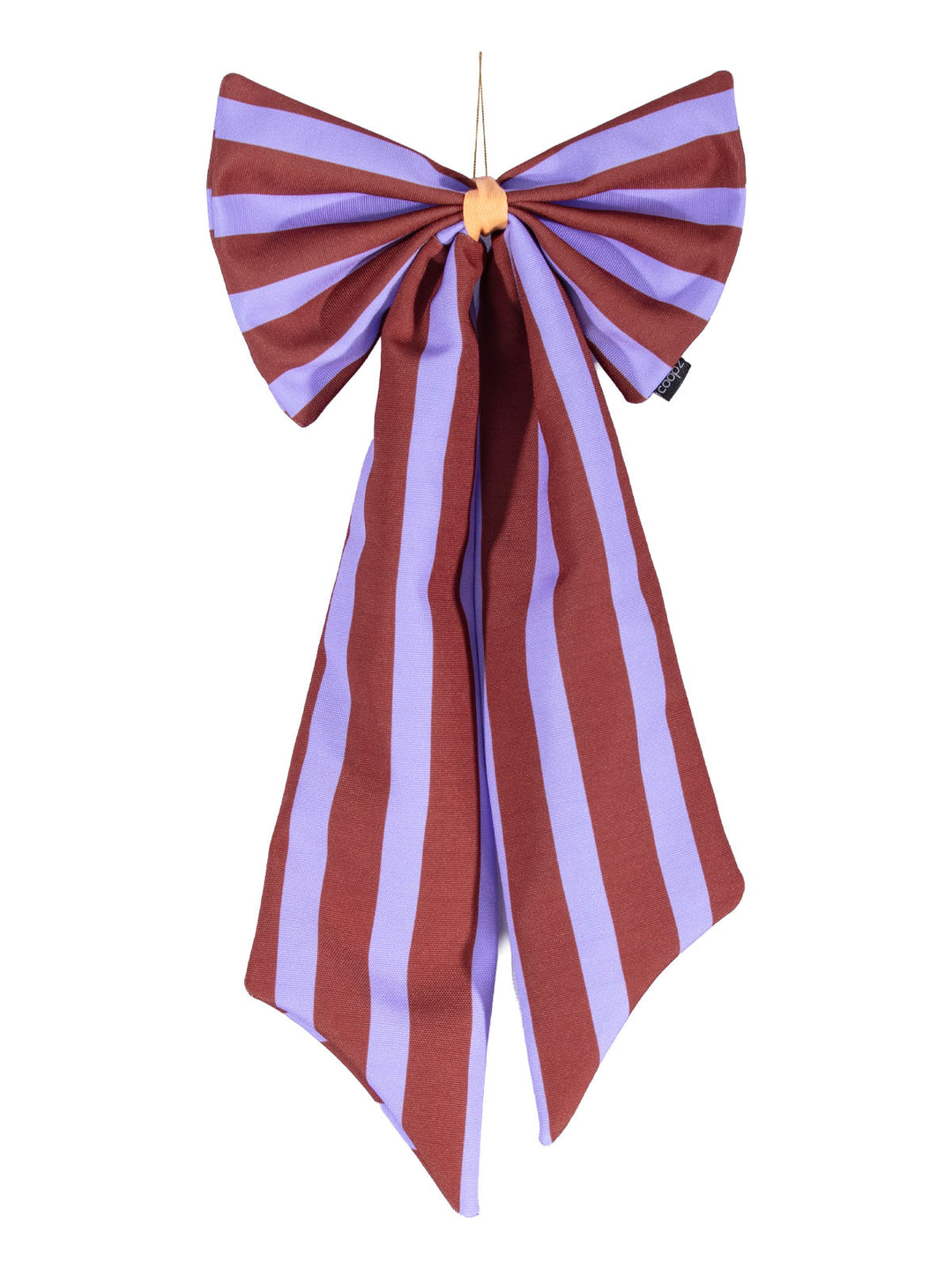 Schleife Canvas braun/flieder breit gestreift